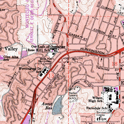 Topographic Map of Iglesia Bautista Emmanuel, CA