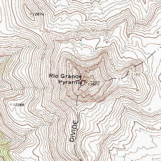 Topographic Map of Rio Grande Pyramid, CO