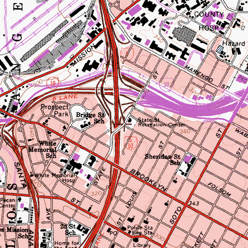 Topographic Map of State Street Playground, CA
