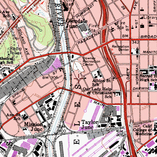 Topographic Map of Templo Gethsemani, CA