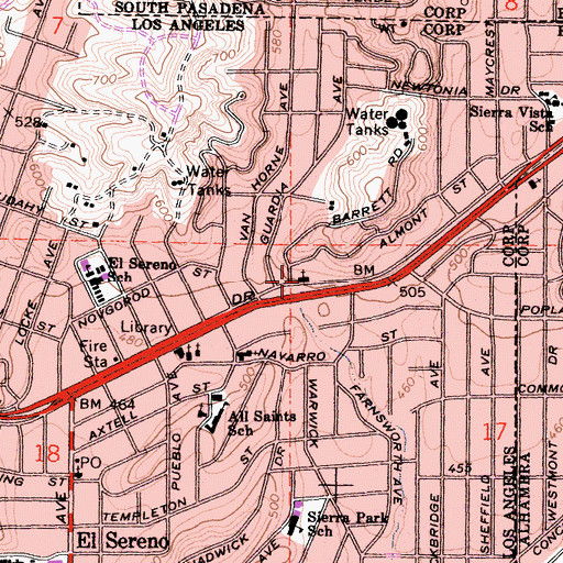 Topographic Map of Thirtyfifth Church of Christ Scientist, CA