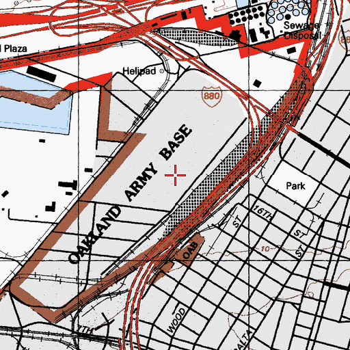 Topographic Map of Oakland Army Terminal (historical), CA