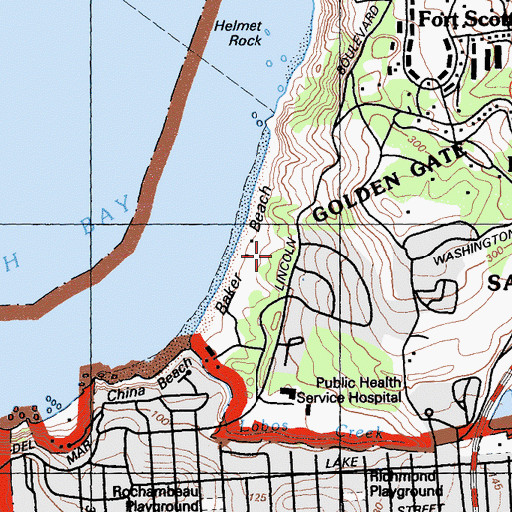Topographic Map of Battery Chamberlin (historical), CA