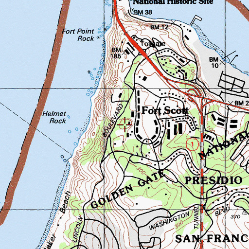 Topographic Map of Battery Dynamite (historical), CA