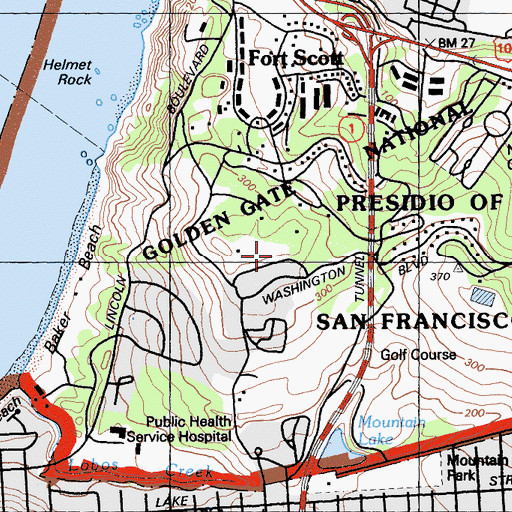 Topographic Map of Battery McKinnon-Stotsenberg (historical), CA