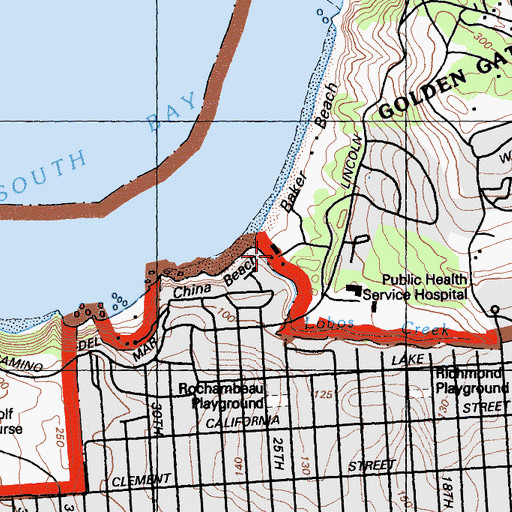 Topographic Map of Lobos Creek Water Treatment Plant, CA