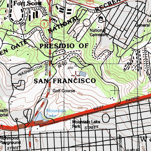 Topographic Map of Presidio Hill, CA