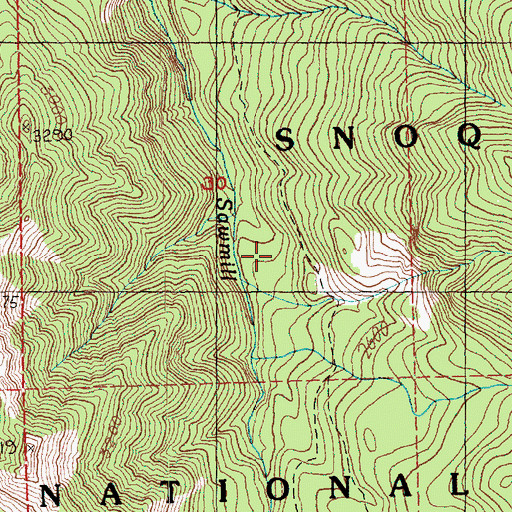 Topographic Map of Snoqualmie National Forest, WA