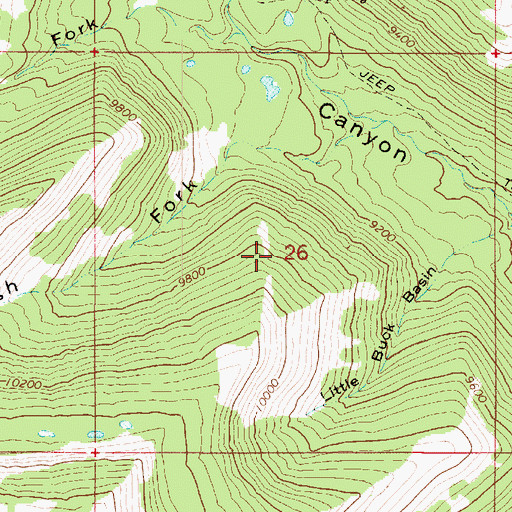 Topographic Map of Manti National Forest, UT