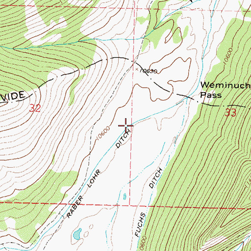 Topographic Map of Raber Lohr Ditch, CO