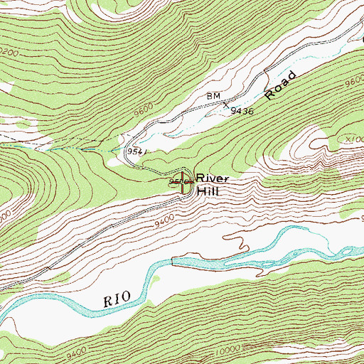 Topographic Map of River Hill, CO