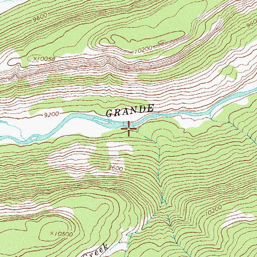Topographic Map of Papoose Creek, CO