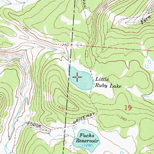 Topographic Map of Little Ruby Lake, CO