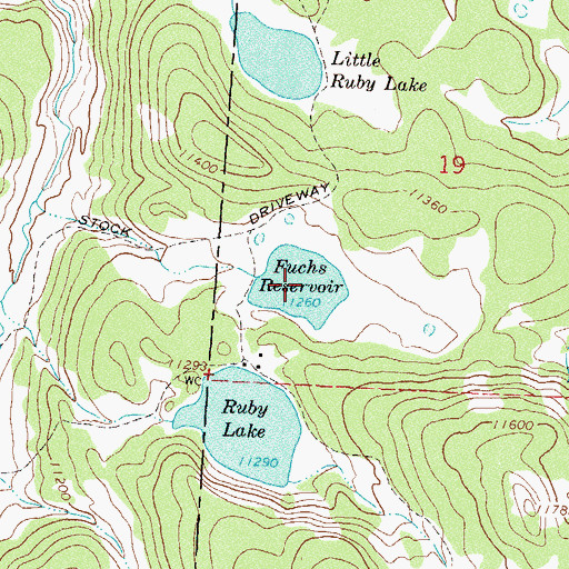 Topographic Map of Fuchs Reservoir, CO