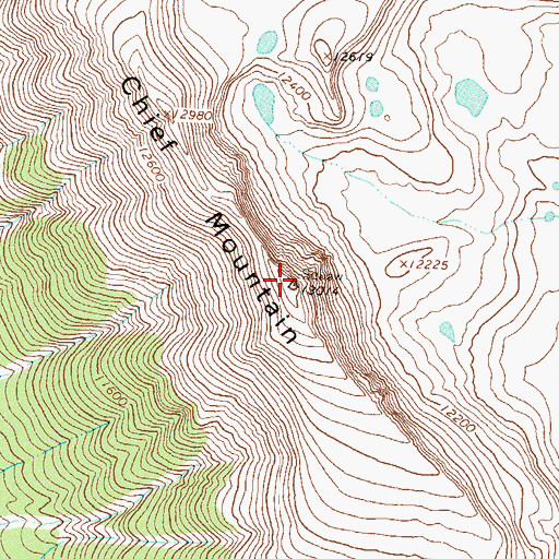 Topographic Map of Chief Mountain, CO