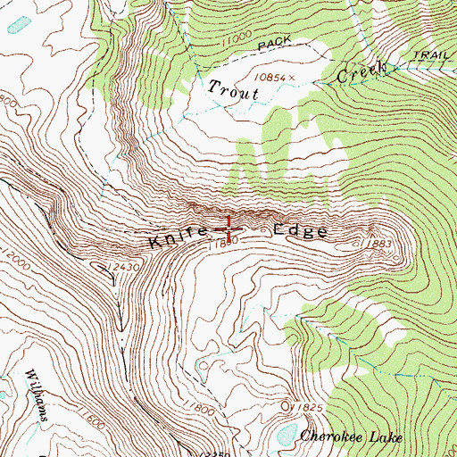 Topographic Map of Knife Edge, CO