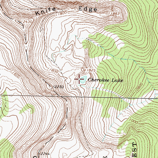 Topographic Map of Cherokee Lake, CO