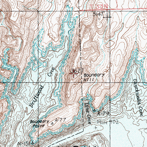 Topographic Map of Boundary Hill, AZ