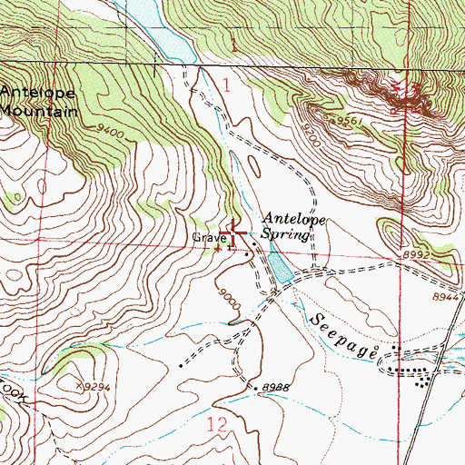 Topographic Map of Antelope Spring, CO