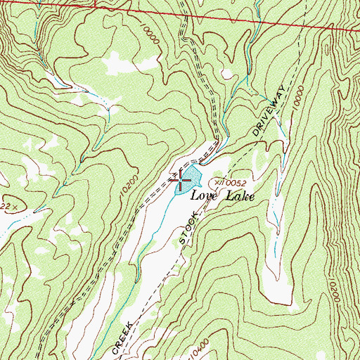 Topographic Map of Love Lake, CO