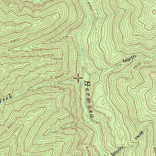 Topographic Map of South Hope Creek, CO