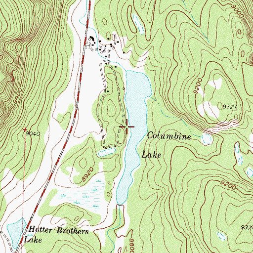 Topographic Map of Columbine Lake, CO