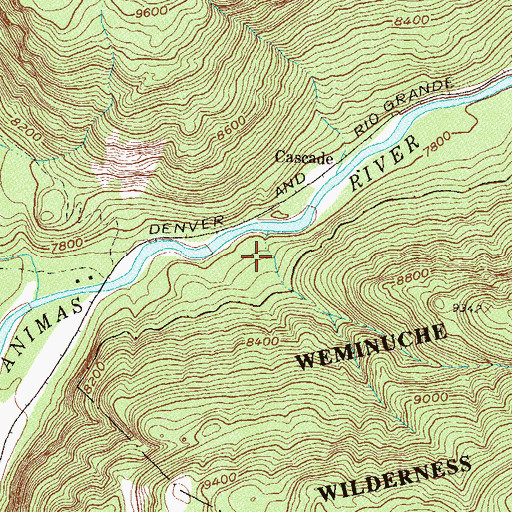 Topographic Map of Crazy Women Gulch, CO
