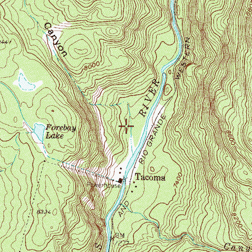 Topographic Map of Sawmill Canyon, CO