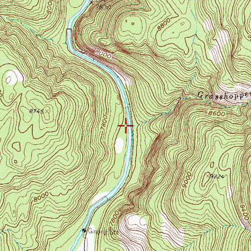 Topographic Map of Grasshopper Creek, CO
