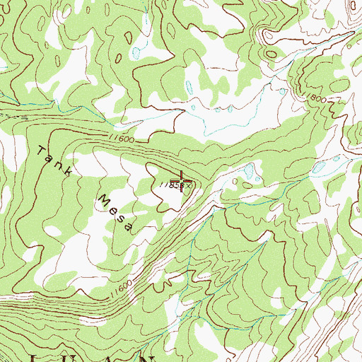 Topographic Map of Tank Mesa, CO