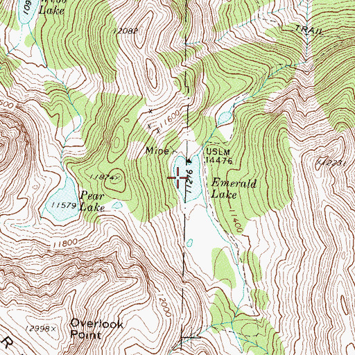 Topographic Map of Emerald Lake, CO