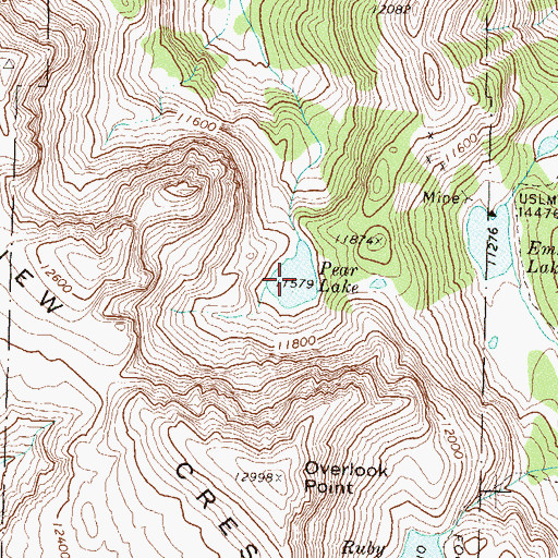 Topographic Map of Pear Lake, CO