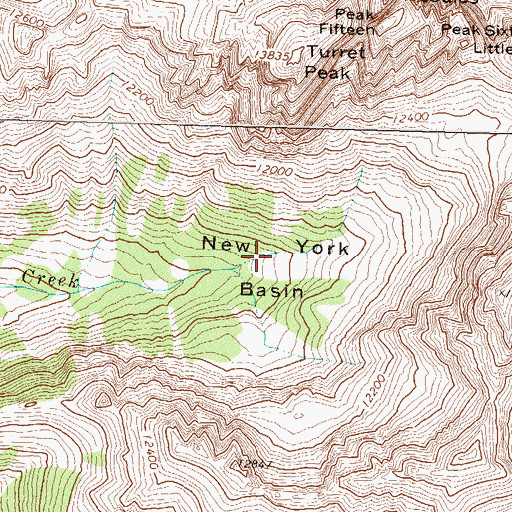 Topographic Map of New York Basin, CO