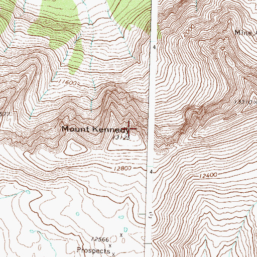 Topographic Map of Mount Kennedy, CO