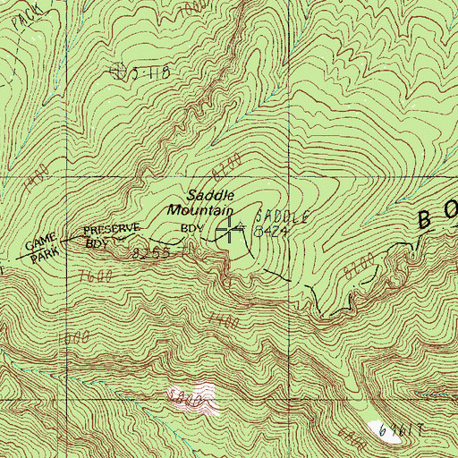 Topographic Map of Boundary Ridge, AZ