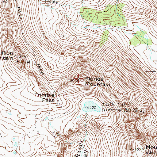 Topographic Map of Florida Mountain, CO
