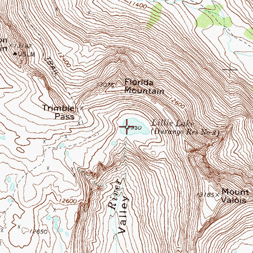 Topographic Map of Lillie Lake, CO