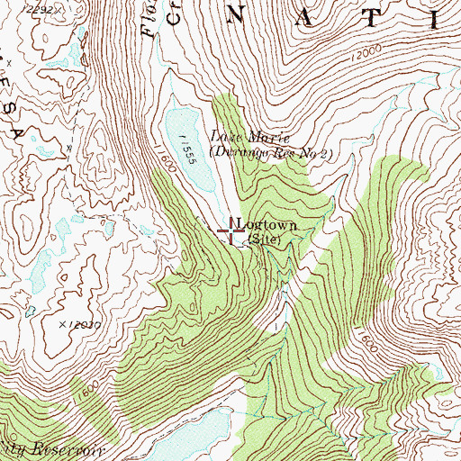 Topographic Map of Logtown (historical), CO