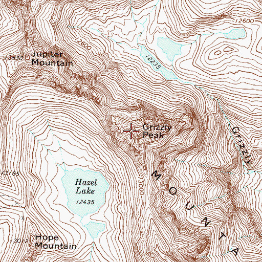 Topographic Map of Grizzly Peak, CO