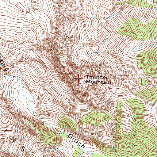 Topographic Map of Thunder Mountain, CO