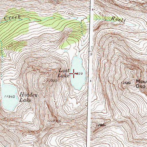 Topographic Map of Lost Lake, CO