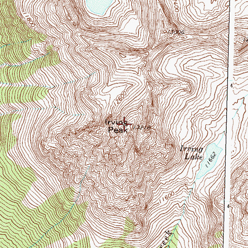 Topographic Map of Irving Peak, CO