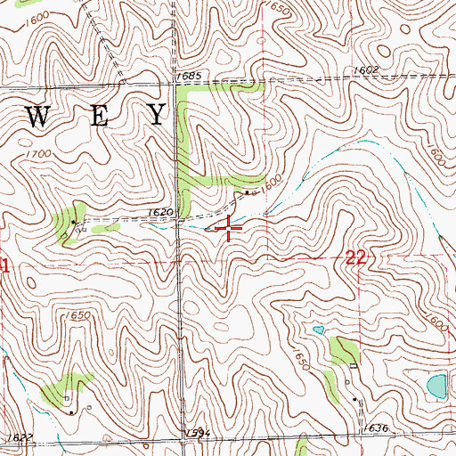 Topographic Map of Township of Dewey, NE