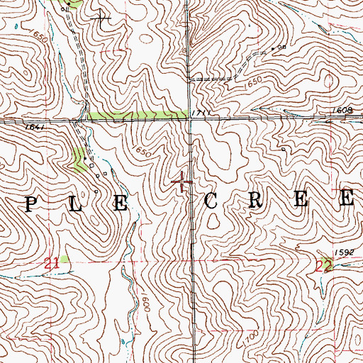 Topographic Map of Township of Maple Creek, NE