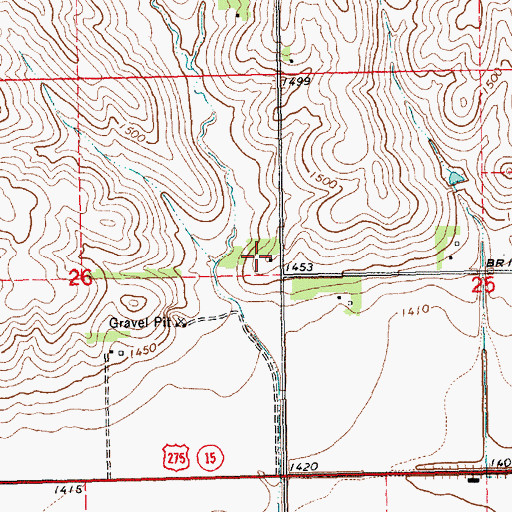 Topographic Map of Pilger State Recreation Area, NE