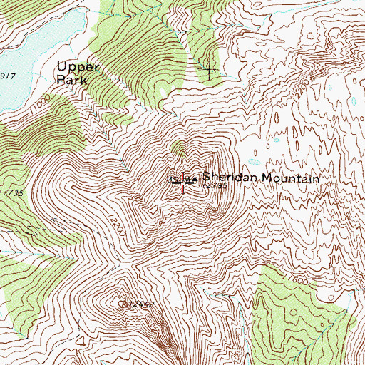 Topographic Map of Sheridan Mountain, CO
