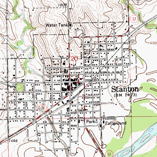 Topographic Map of Stanton Police Department, NE