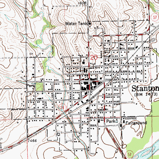 Topographic Map of Stanton Post Office, NE