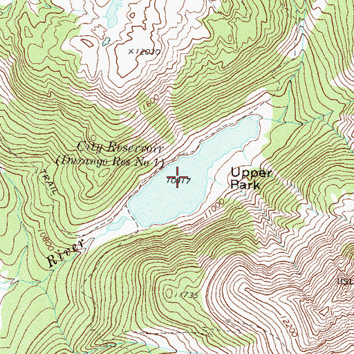 Topographic Map of City Reservoir, CO