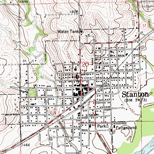 Topographic Map of United Methodist Church, NE